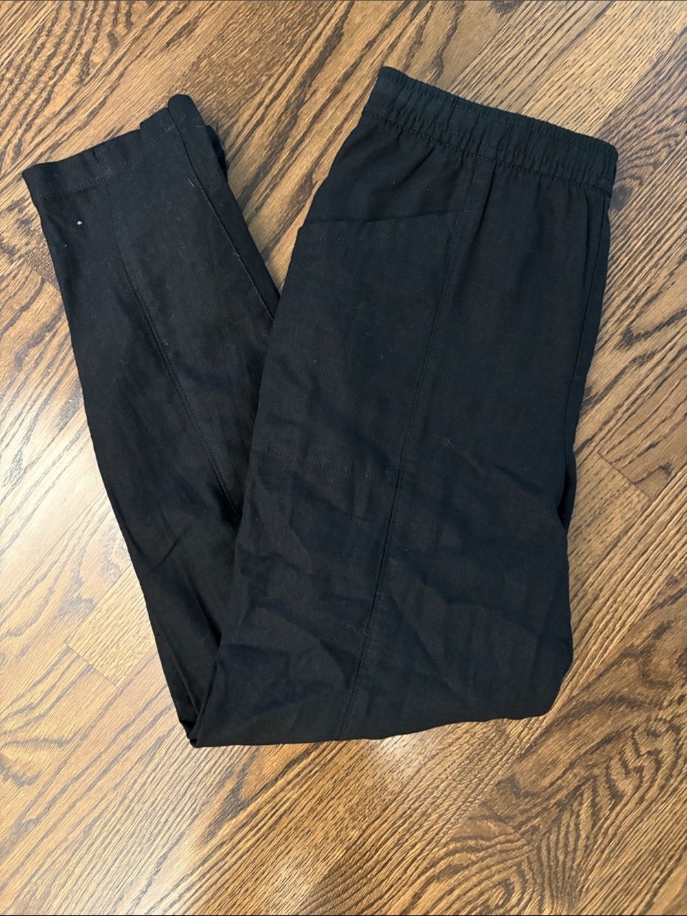 Old Navy Black Ankle Linen Pull-On Pants. Medium TALL. Pockets
